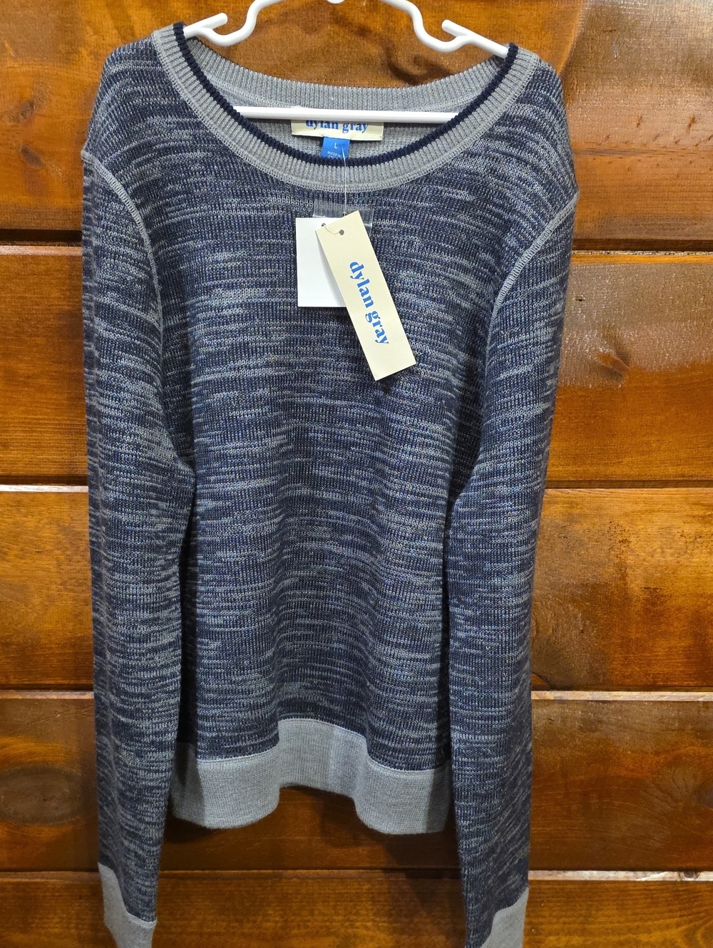 Bloomingdales Exclusive dylan gray Navy & Gray Knit Sweater